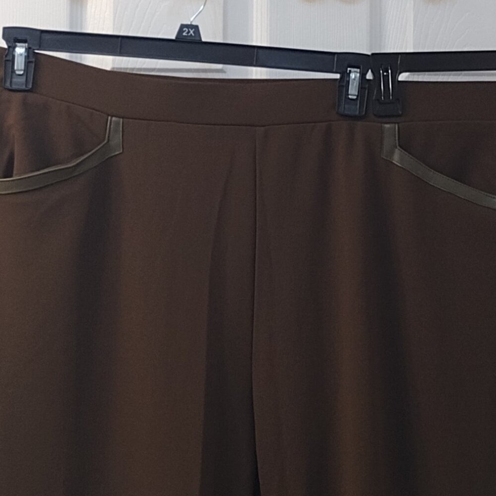 Christian Siriano: Pull-on Wide Leg Pants, Size 2X, Olive Green - Picture 5 of 8